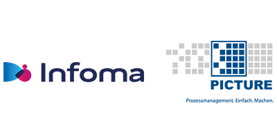 Logos von Axians Infoma und der PCITURE GmbH